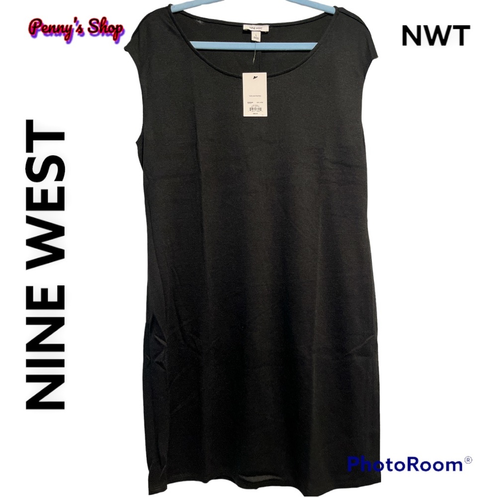NWT NINE WEST soft black pullover sheath dress